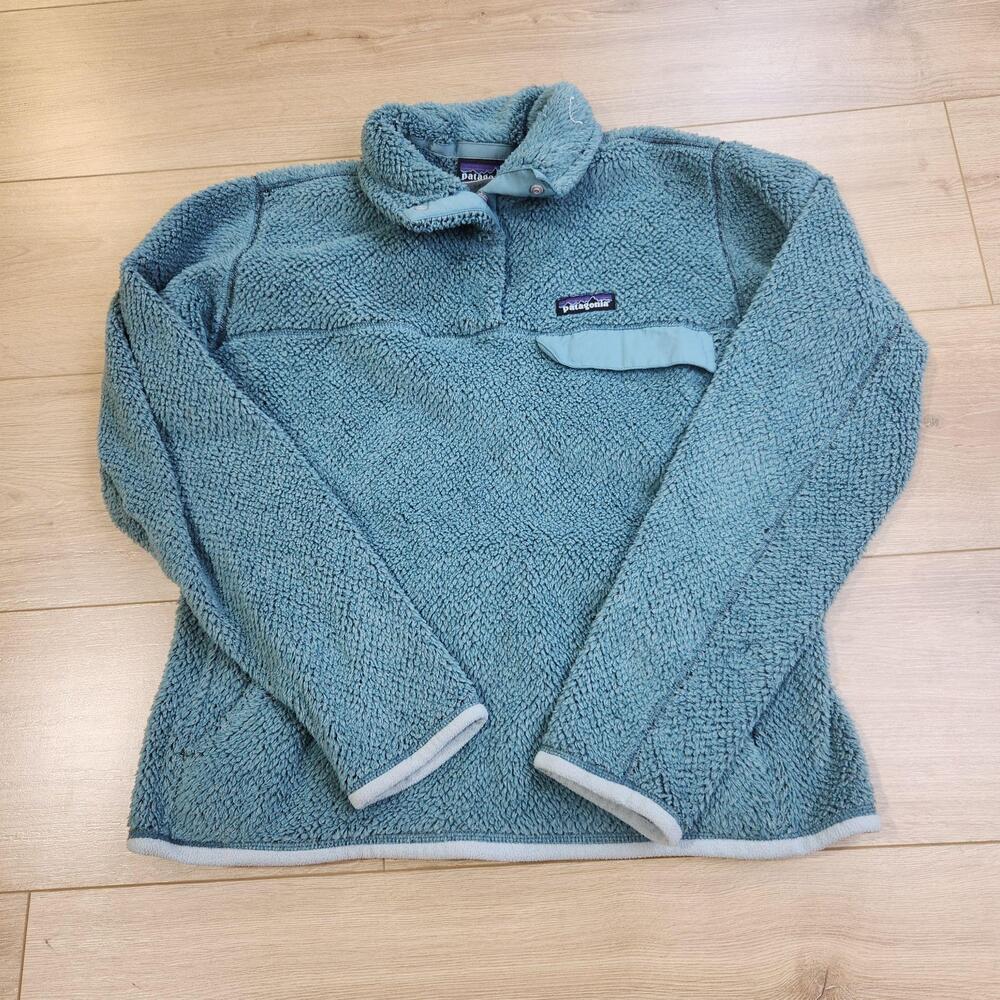 Patagonia Re Tool Snap T Fleece Jacket Womens Large Blue Pullover High Pile